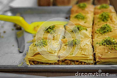 Bakhlava, an Armenian or Middle Eastern dessert, San Francisco food festival Stock Photo