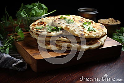 Baking of Arabs India - Pakistan Naan Roti Parata Stock Photo