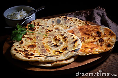 Baking of Arabs India - Pakistan Naan Roti Parata Stock Photo
