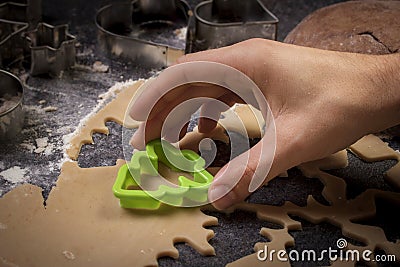 Baking biscuits in advent and christmas at home Stock Photo