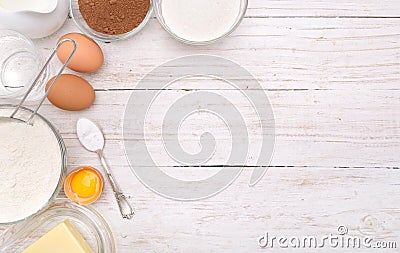 Baking cake ingredients . Background. Stock Photo