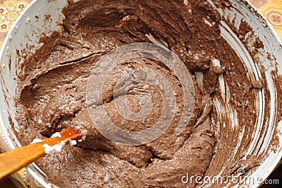 Baking chocolate cake Stock Photo