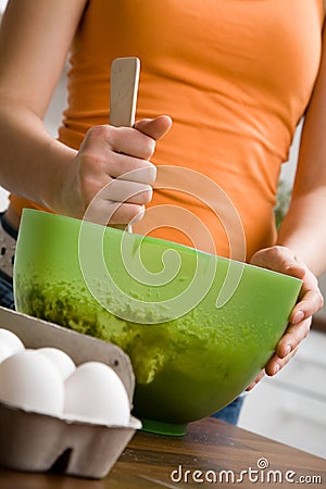 Baking chocolate cake Stock Photo