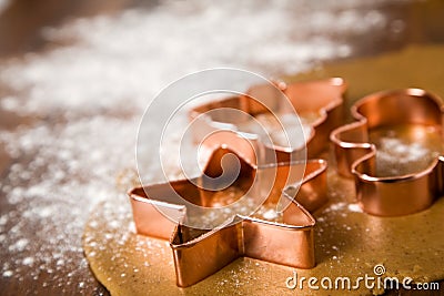 Baking christmas cookies Stock Photo