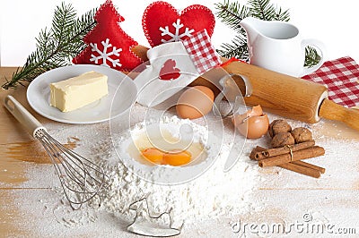 Baking Christmas cookies Stock Photo