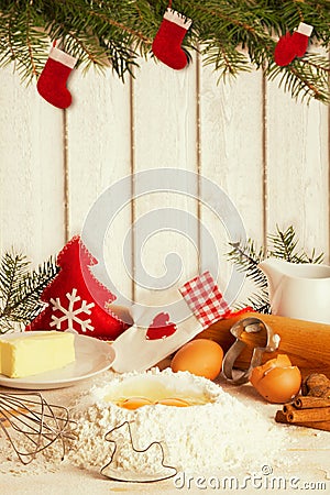 Baking Christmas cookies Stock Photo