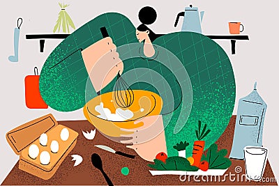 Baking, cooking homemade pastry concept Cartoon Illustration