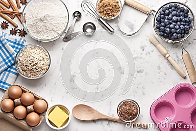 Baking Cooking White Marble Background Cake Stock Photo