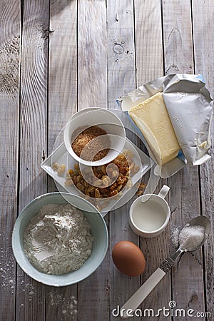 Baking ingredients Stock Photo