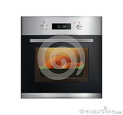 Baking Kitchen Oven Composition Vector Illustration