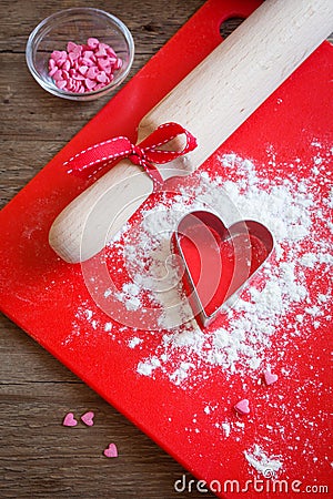 Baking with love Stock Photo