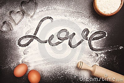 Baking with love Stock Photo