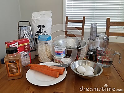 Baking Many Carrot Muffins Editorial Stock Photo