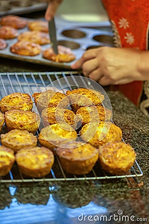 Baking muffins Stock Photo
