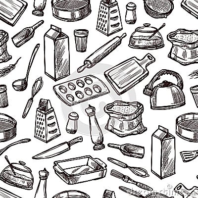 Baking Seamless Pattern Vector Illustration