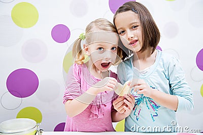 Baking sisters Stock Photo