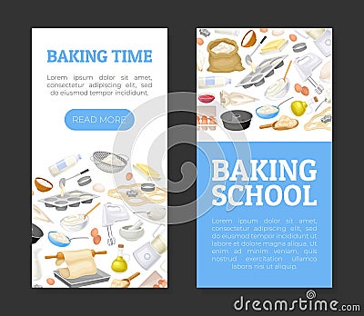 Baking Tool and Ingredients Banner Design Vector Template Vector Illustration