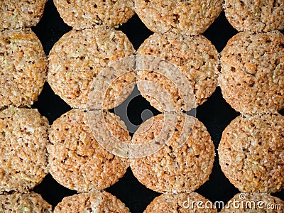 Baking tray with vegetables muffins with zucchini Stock Photo