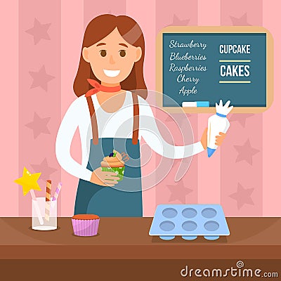 Baking workshop Flat Color Vector Illustration Vector Illustration