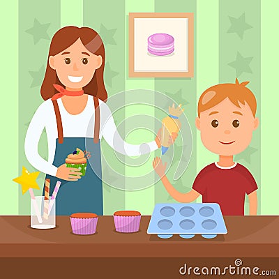 Baking Workshop Flat Color Vector Illustration Vector Illustration