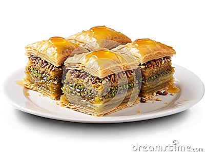 Baklava with honey nuts and phyllo pastry Stock Photo