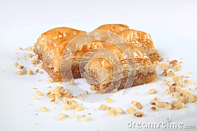 Baklava with walnuts Stock Photo