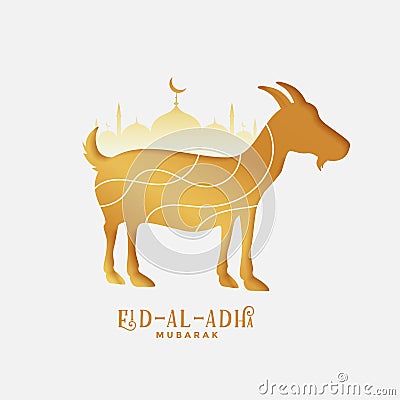 Bakra eid al adha festival greeting design Vector Illustration