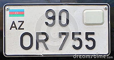 Vehicle registration plates of Azerbaijan Editorial Stock Photo