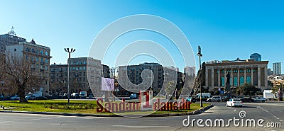 Baku city streets Editorial Stock Photo