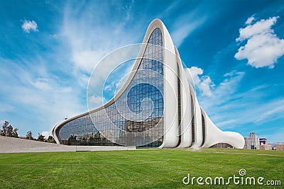 BAKU - July 16: Heydar Aliyev Center Museum in Baku, Azerbaijan. Editorial Stock Photo