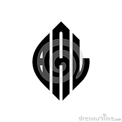 BAL circle letter logo design with circle and ellipse shape. BAL ellipse letters with typographic style. The three initials form a Vector Illustration