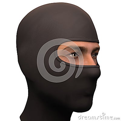 Black Balaclava mask Cartoon Illustration