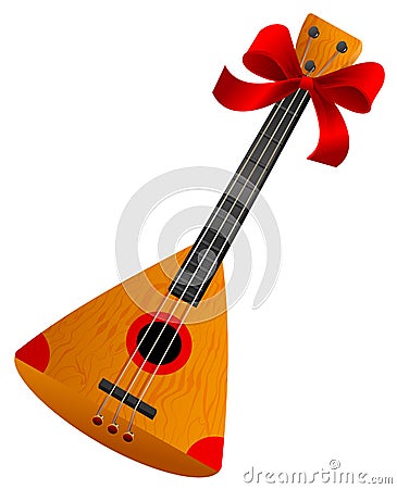 Balalaika Russian retro national traditional musical instrument. Stringed musical instrument Vector Illustration