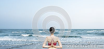 Balance Beach Energy Meditate Peace Relaxation Concept Stock Photo