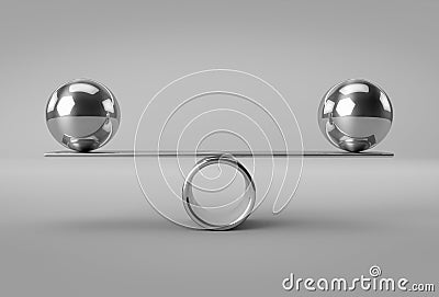 Balance Concept with Chrome Balls Stock Photo