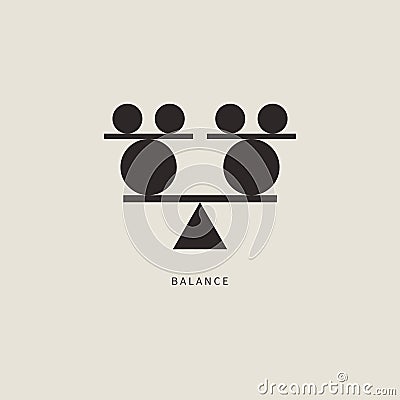 Balance geometric abstract icon Vector Illustration