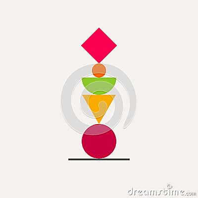 Balance geometric icon, financial stability, time management concept Vector Illustration