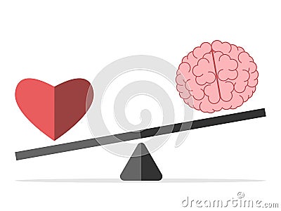 Balance between heart and brain Vector Illustration