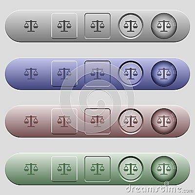 Balance icons on horizontal menu bars Stock Photo