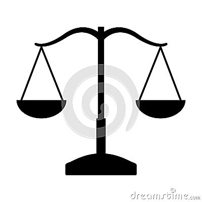 balance justice isolated icon Cartoon Illustration