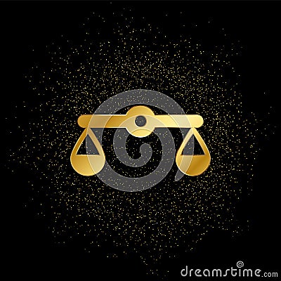 balance, justice, scales gold icon. Vector illustration of golden particle background Cartoon Illustration