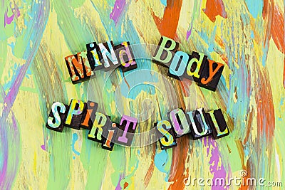 Mind body spirit soul wellness personal growth development Stock Photo