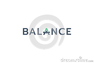 balance logo with balanced scales on letter A Vector Illustration
