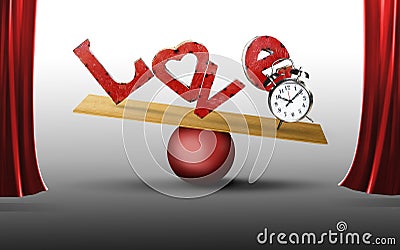 Balance love with time Stock Photo