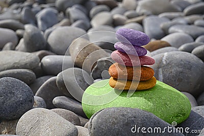 Balance: Maine, Zen, Pride, Stones Stock Photo