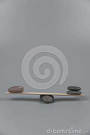 Balance, misbalance and disbalance concept. Stock Photo