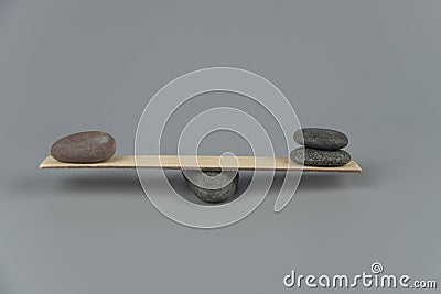 Balance, misbalance and disbalance concept. Stock Photo