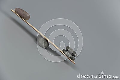 Balance, misbalance and disbalance concept. Stock Photo