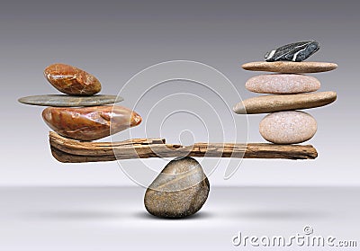 The balance of pyramids stones Stock Photo