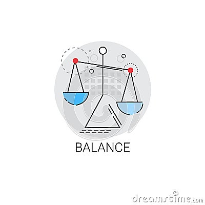 Balance Scale Economic Business Icon Vector Illustration